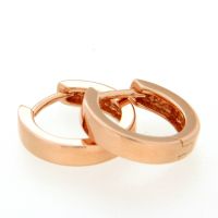 Scharniercreolen Silber 925 rosé vergoldet 3,2mm 13,8mm kantig