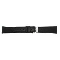 Uhrarmband Leder 18mm schwarz Edelstahlschließe