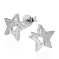 Ohrstecker Silber 925 rhodiniert Stern