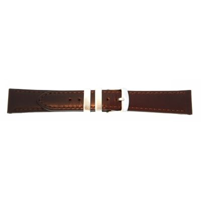 Uhrarmband Leder 18mm extralang (XL) dunkelbraun Edelstahlschließe