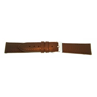 Uhrarmband Leder 22mm extralang (XL) dunkelbraun Edelstahlschließe