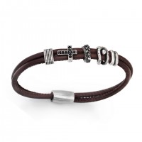 AMEN Armband 19,5 cm Leder BR105-M