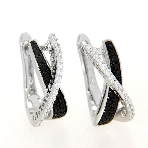 Scharniercreolen Silber 925 rhodiniert