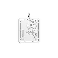 Names4ever Namensanhänger Silber 925 Kirschblüte mit Gravur