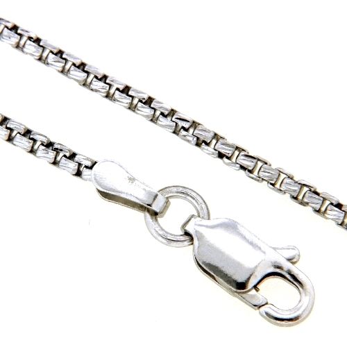 Kette Silber 925 rhodiniert 60 cm runde Venzianer