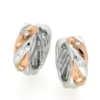 Scharniercreolen Silber 925 rhodiniert & rosé vergoldet