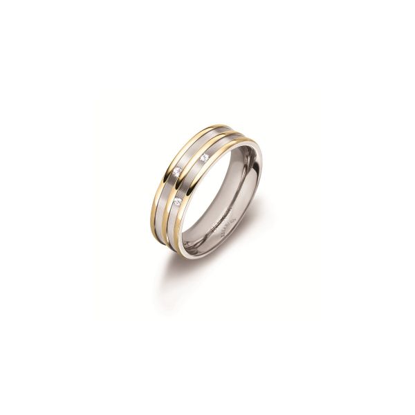 Boccia Titanium Ring bicolor Brillant 0151-0270 Größe 70