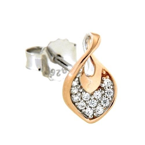 Ohrstecker Silber 925 rhodiniert &amp; rosé vergoldet Zirkonia