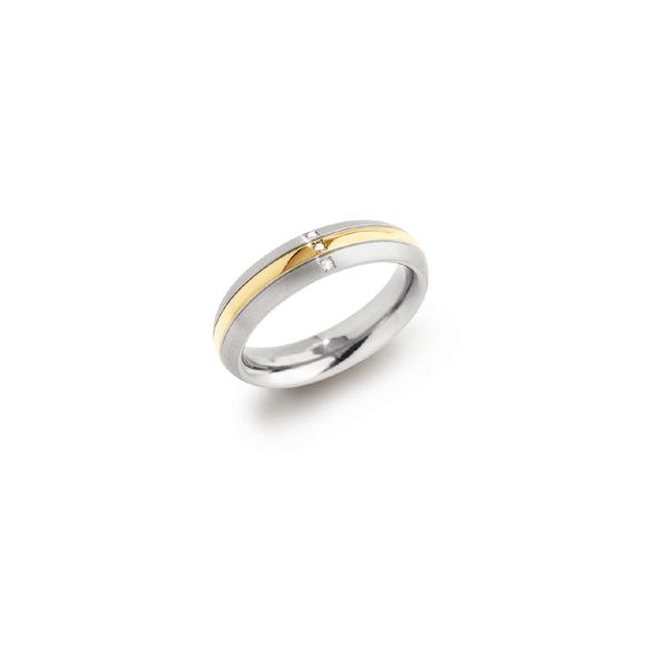 Boccia Titanium Ring bicolor Brillant 0131-0450 Größe 50