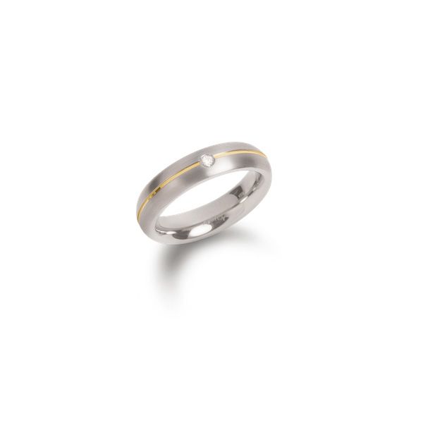 Boccia Titanium Ring bicolor Brillant 0130-0659 Größe 59
