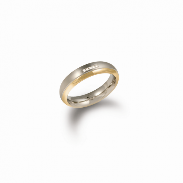 Boccia Titanium Ring bicolor Brillant 0130-1062 Größe 62