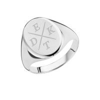 Names4ever Siegelring Silber 925 Herren oval mit Initialen ZZR6038