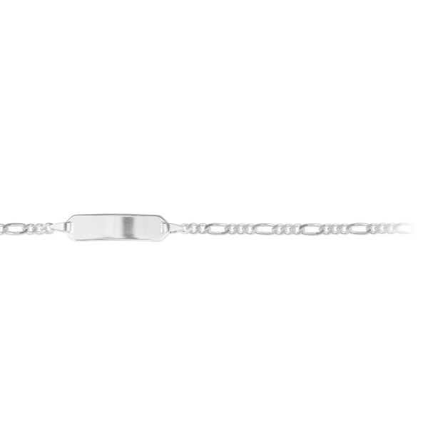 Identitäts-Armband Figaro 2,2 mm 925 Silber weiß 14 cm