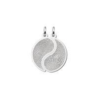Names4ever Freundschaftsanhänger-Set Silber 925 Yin-Yang Fingerabdruck