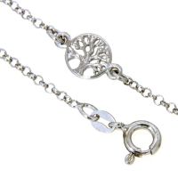 Fußkette Silber 925 rhodiniert 23 cm + 2 cm Lebensbaum