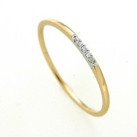 Ring Gold 585 bicolor Brillant 0,03 ct. w/si Weite 52