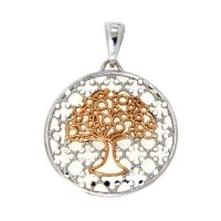 Anhänger Silber 925 bicolor rhodiniert & rosé vergoldet Lebensbaum 