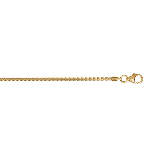 Zopfkette 1,7 mm 333 Gelbgold 42 cm