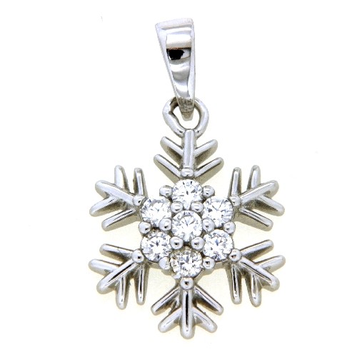 Anhänger Silber 925 rhodiniert Schneeflocke