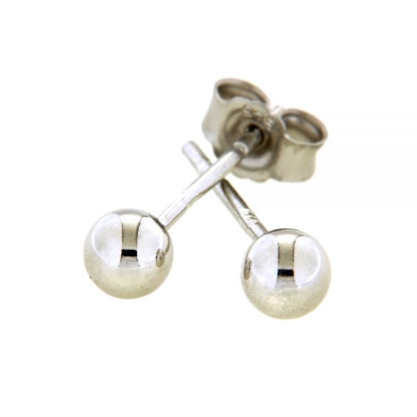 Ohrstecker Silber 925 rhodiniert 4 mm