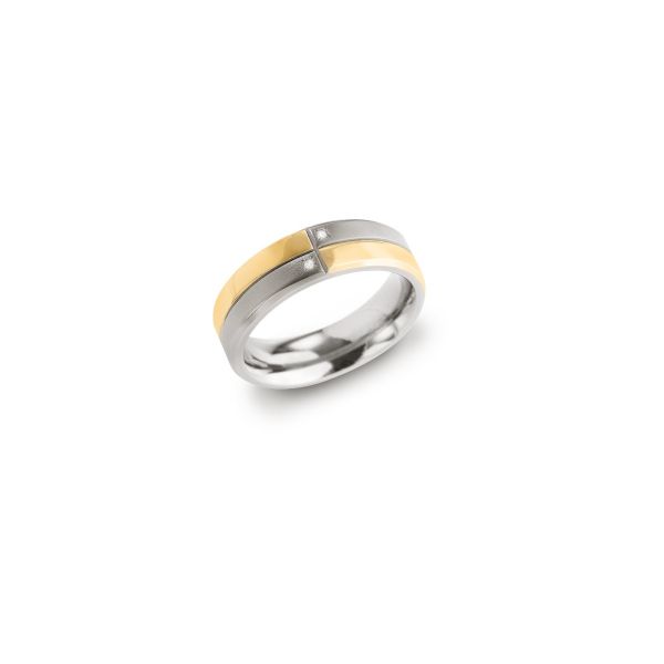 Boccia Titanium Ring bicolor Brillant 0101-2754 Größe 54
