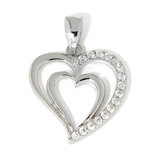 Herzanhänger Silber 925 rhodiniert