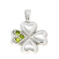 Anhänger Silber 925 rhodiniert Kleeblatt 