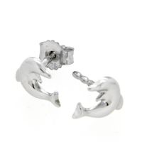 Ohrstecker Silber 925 rhodiniert Delfin 