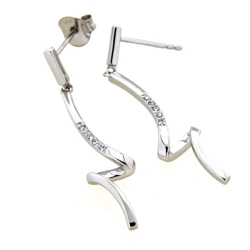 Ohrpendel Silber 925 rhodiniert (Stecker) Zirkonia