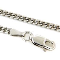 Panzerkette Silber 925 rhodiniert Panzer 80 2-fach diamantiert 50 cm