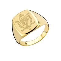 Names4ever Siegelring Gold 585 Herren rechteckig mit Familienwappen Wappenring GZR5036