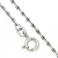 Haferkornkette (HK50) Silber 925 rhodiniert 50 cm