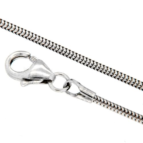 Schlangenkette Silber 925 rhodiniert 1,4mm rund 42 cm
