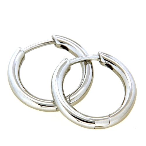 Scharniercreolen Silber 925 rhodiniert 2,3mm x 16,7mm rund