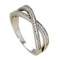 Ring Silber 925 rhodiniert Weite 54 Zirkonia