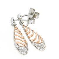 Ohrpendel Silber 925 rhodiniert & rosé vergoldet (Stecker)