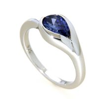 Ring Silber 925 rhodiniert Weite 56 Zirkonia tansanitfarben