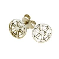 Ohrstecker Silber 925 rhodiniert Lebensblume 