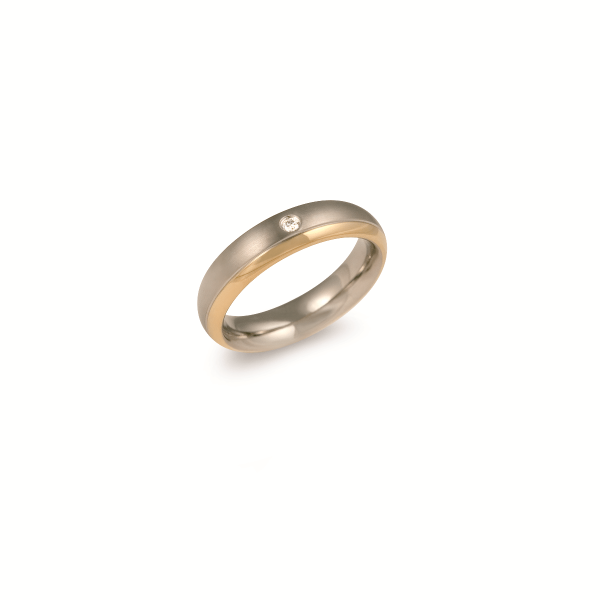 Boccia Titanium Ring bicolor Brillant 0130-1253 Größe 53