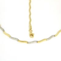 Kette Gold 333 bicolor Zirkonia 45 cm