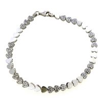 Armband Silber 925 rhodiniert 19 cm Herzen Zirkonia 