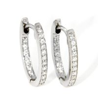 Scharniercreolen Silber 925 rhodiniert Zirkonia