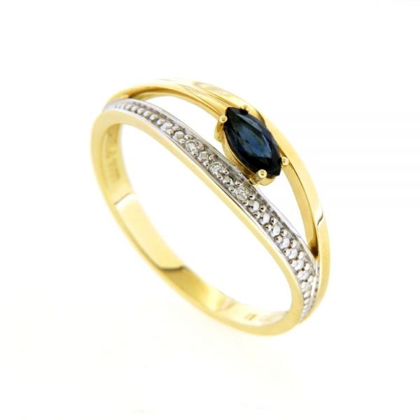 Ring Gold 333 Safir Brillant 0,015 ct. WSI Weite 56