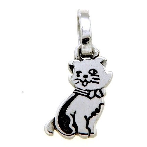 Anhänger Silber 925 rhodiniert Katze