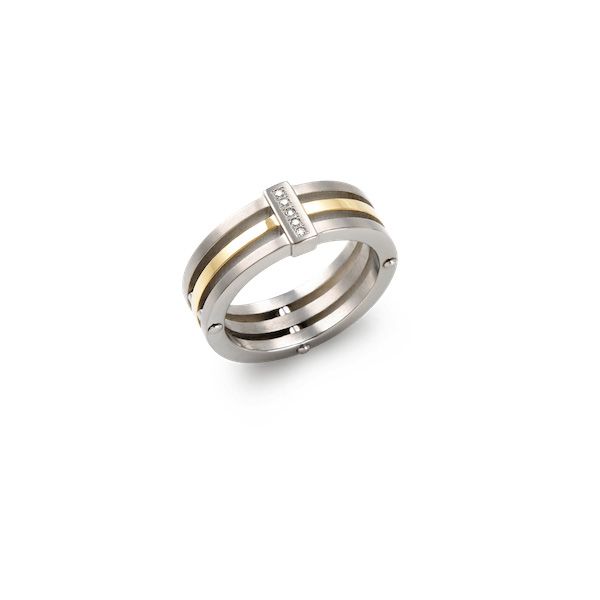 Boccia Titanium Ring bicolor Brillant 0126-0265 Größe 65