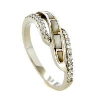 Ring Silber 925 rhodiniert Zirkonia Perlmutt Weite 60