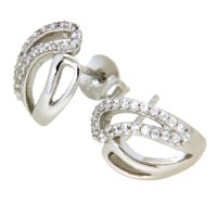 Ohrstecker Silber 925 rhodiniert Zirkonia