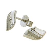 Ohrstecker Silber 925 rhodiniert Zirkonia