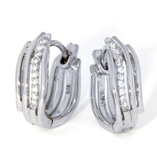 Scharniercreolen Silber 925 rhodiniert