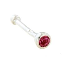 Nasenstecker Silber 925 Glas pink 2mm mit Kugel